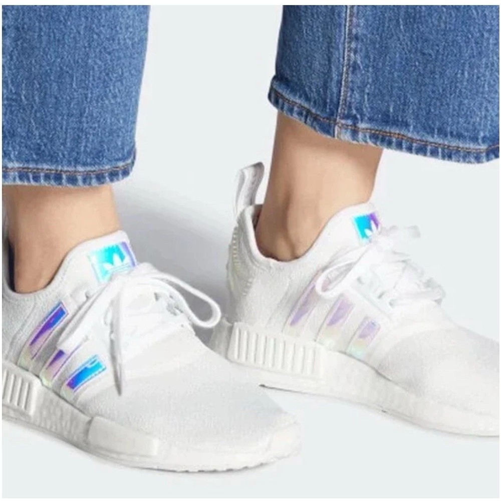 Adidas Originals NMD_R1 W White Iridescent‎ Holographic Sneakers FY1263 NEW 6.5